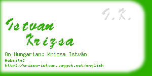 istvan krizsa business card